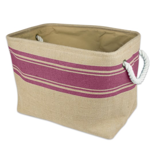 DII® 12" Border Wine Rectangle Burlap Bin